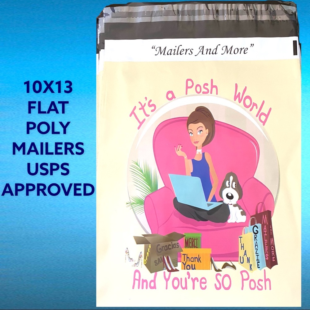 50 10X13 Poly Mailers Posh World PRICE IS FIRM - Picture 7 of 10